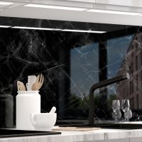 37876 Küchenrückwand - MARMOR BLACK-stickerprofis